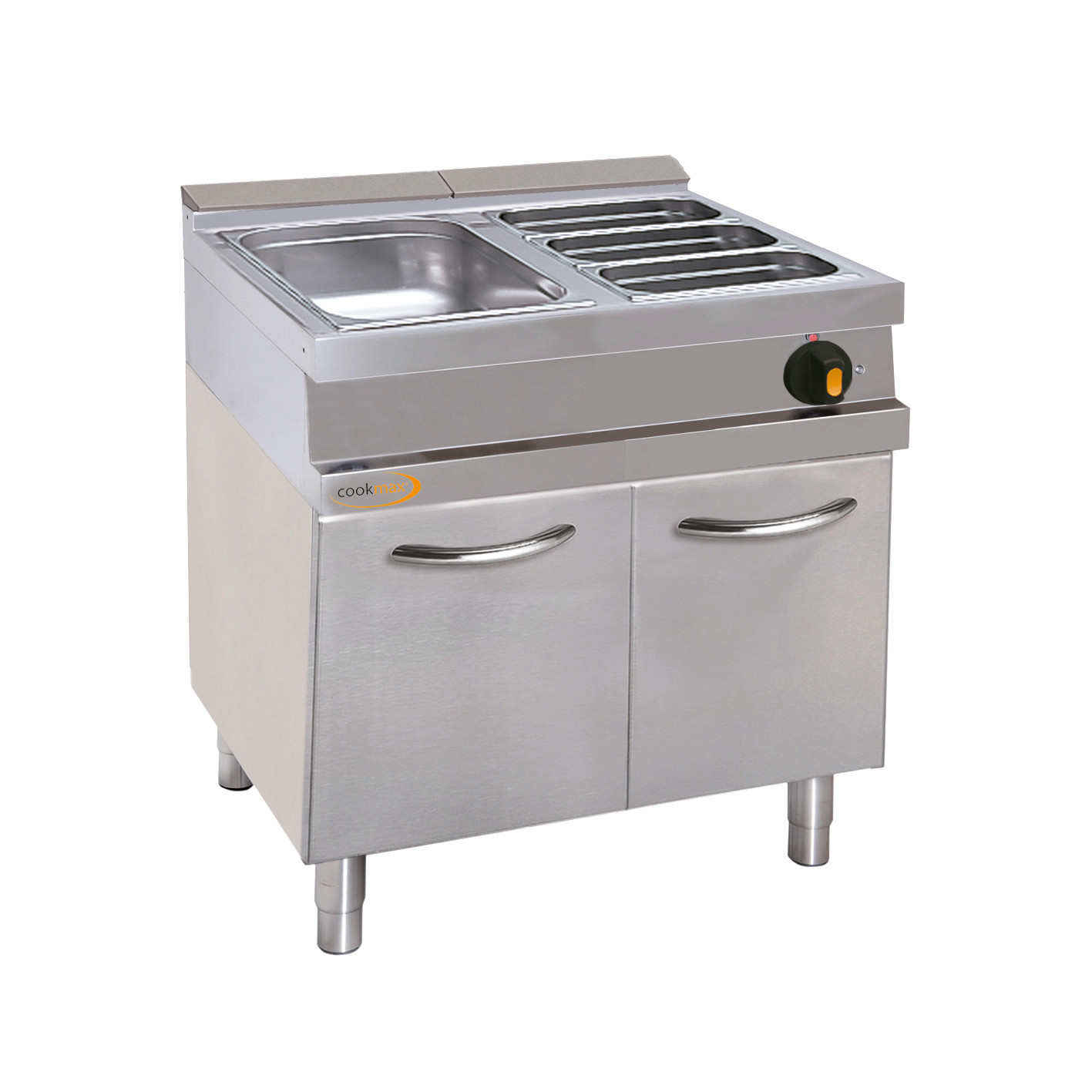 Elektro-Bain-Marie, GN 2/1, H 150 mm, Unterbau mit Türen